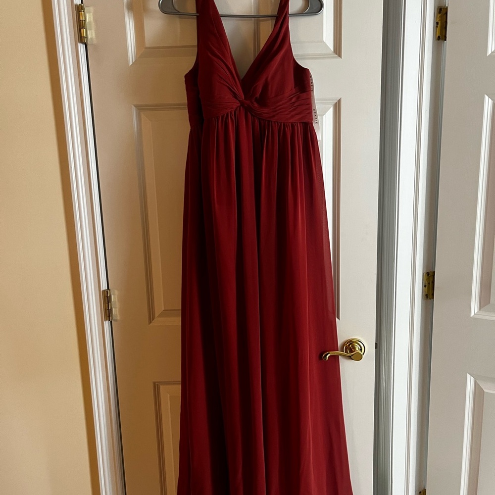 Azazie Maternity Bridesmaid Gown, Terracotta